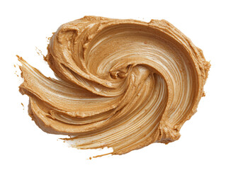 Swirl of Peanut Butter: Close-up of Smooth and Creamy Texture. A delicious swirl of peanut butter captured in a macro shot Isolated Transparent Background, PNG