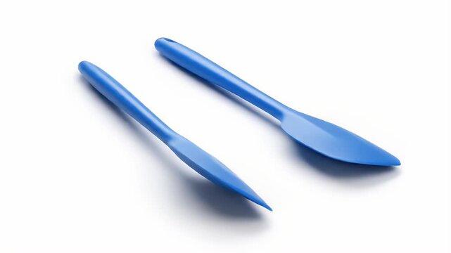 Blue Silicone Spatulas for Baking and Cooking Kitchen Utensils.
