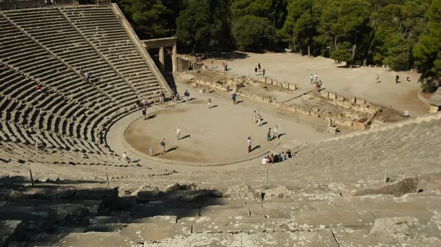 ancient amphitheater in Epidaurus, Peloponnese, Greece