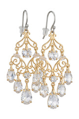 Ornate chandelier earrings with cascading crystals