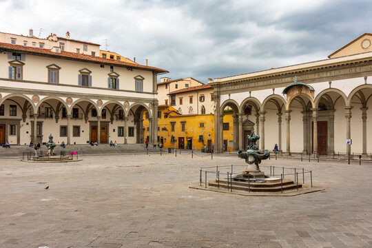 Piazza della Santissima Annunziata (Square of Most Holy Annunciation) in Florence, Italy