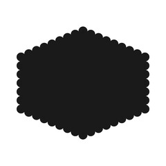Scallop Edge Wide Hexagon Silhouette Icon