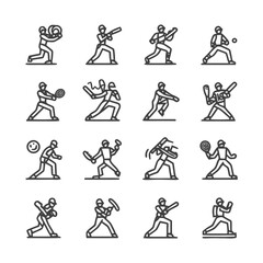 Baseball Icons: A Collection of Sports-Themed Line Art.