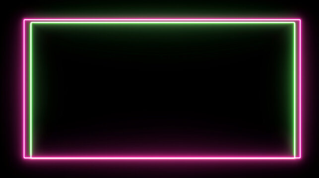 
Neon frame box with glowing green line effect, futuristic design, digital light concept, modern technology, cyber aesthetic illustration.