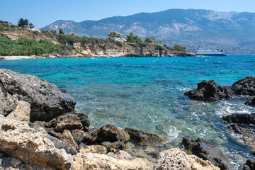 Amazing view of Pessada Beach, Cephalonia, Greece
