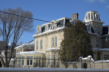 Naklejka premium Consulate General of Italy, 136 Beverley St, designed by Eden Smith, in Edwardian Classicist style, 1912, for physician Dr. Herbert Alexander Bruce, Toronto