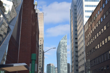 Obraz premium looking east on Front St W to L-Tower condo, Toronto