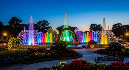 fountain in the night