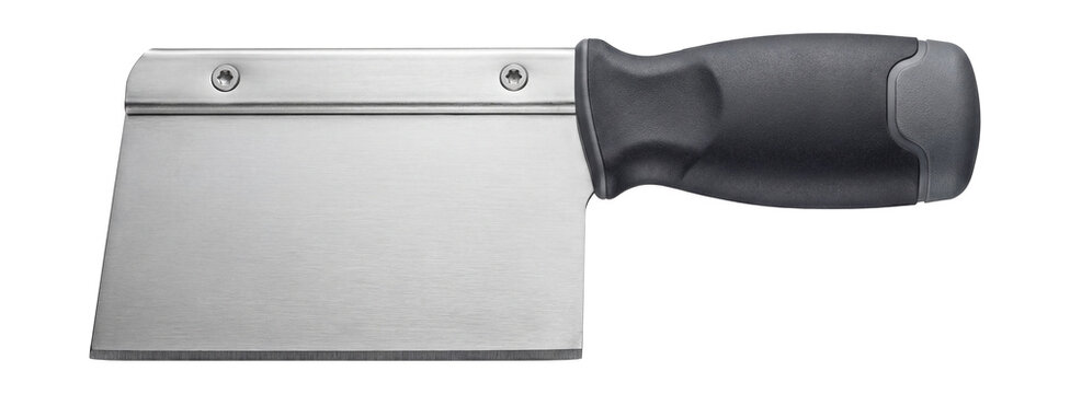 Heavy-duty stainless steel taping knife with a soft-grip handle.