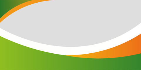 Obraz premium Green and Orange Curved Abstract Background with Smooth Gradient Shapes