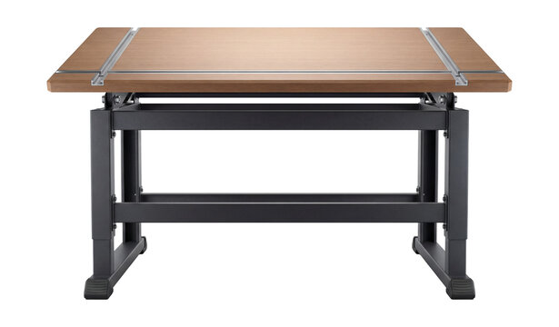 Combined workbench with a tilting tabletop and clamp slots.