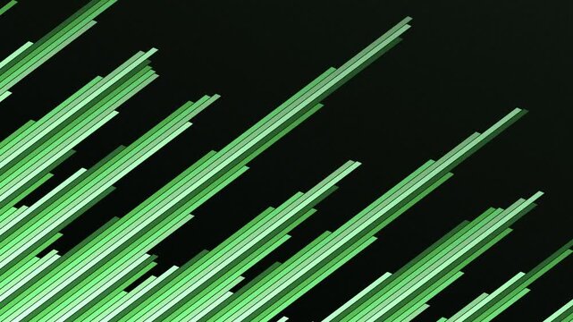 Dynamic abstract green and dark parallel lines creating a modern digital flow for technology backgrounds