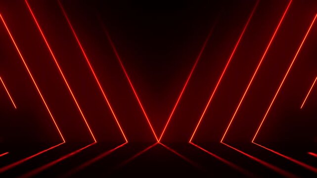 Color Neon Lines over Dark Background Room