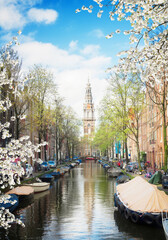 Naklejka premium Houses of Amstardam, Netherlands