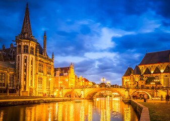 Obraz premium Sint Michiels bridge, Ghent