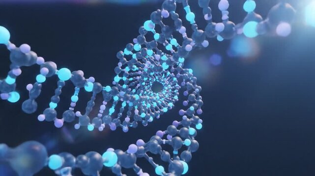 3D Render of a DNA strand helix.