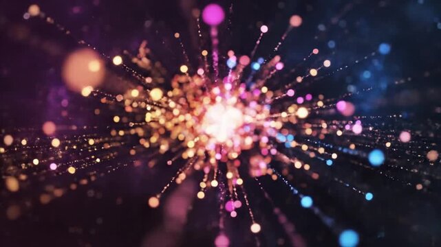 Abstract explosion of colored dots.