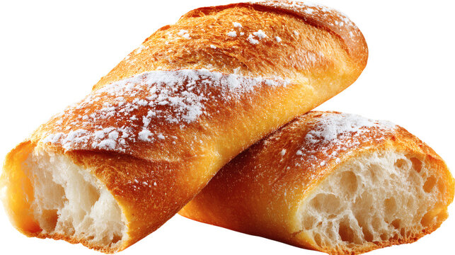 Ciabatta bread, Italian bakery food, isolated on a white background