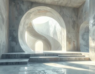 An abstract structural form once belonging to a human,_no body present,_quiet balance