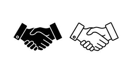 Obraz premium Handshake symbol, business agreement and partnership icon