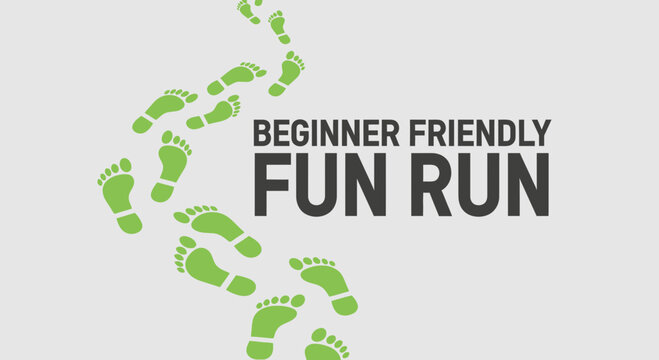 Beginner Friendly Fun Run Footprints Graphic Design