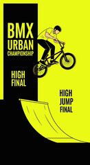 Fototapeta premium Bmx Urban Championship High Jump Competition Extreme Sport Performance