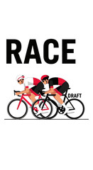 Fototapeta premium Competitive Cyclists Battling For Victory In A Thrilling Road Race Event