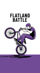 Naklejka premium Dynamic BMX Rider Performs Trick on Bicycle