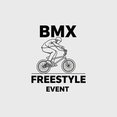 Obraz premium Dynamic BMX Freestyle Event Logo Design for Action Sports Enthusiasts