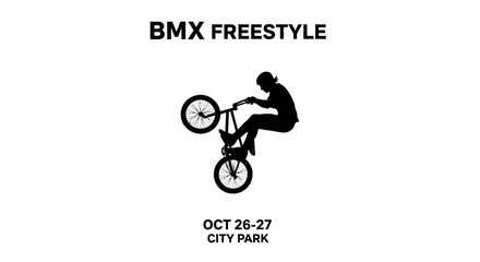 Obraz premium Dynamic Bmx Freestyle Silhouette Performing A Trick On A Bicycle