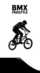 Obraz premium Dynamic Bmx Freestyle Rider Silhouette Captures Extreme Sport Energy