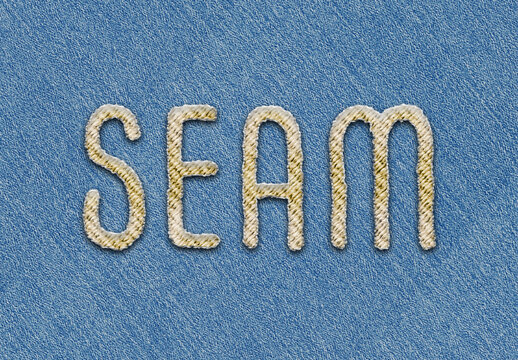 Thread Stitched Fabric Text Effect