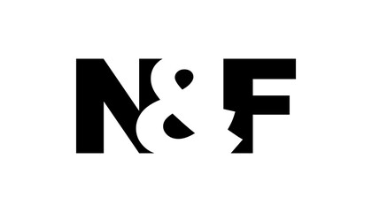 Obraz premium NF logo design in bold style. Black white identity symbol. Modern typography emblem. Corporate branding icon.