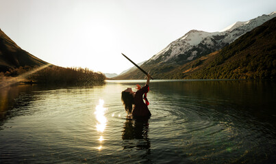Lady of the lake - fantasy sword maiden © Lydia