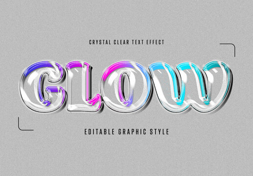 Glossy Crystal Clear Text Effect
