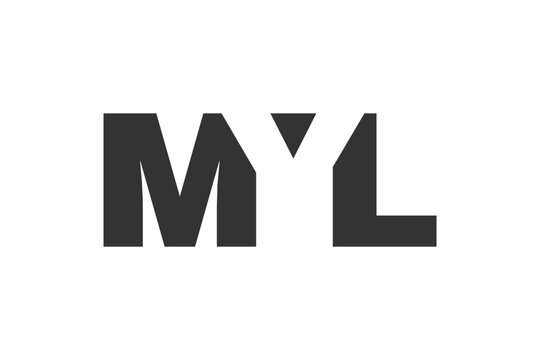 MYL logo design. Initial letter M Y L bold font style for tech startups, consulting, corporate branding. Creative company name, headlines typography identity, trendy logotype.