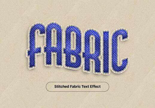 Textile Stitched Fabric Text Effect