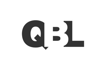 QBL logo design. Initial letter Q B L bold font style for tech startups, consulting, corporate branding. Creative company name, headlines typography identity, trendy logotype.