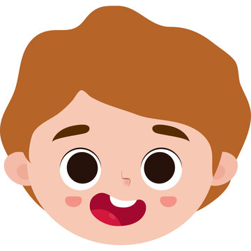 cute cartoon kid face  head element illustration