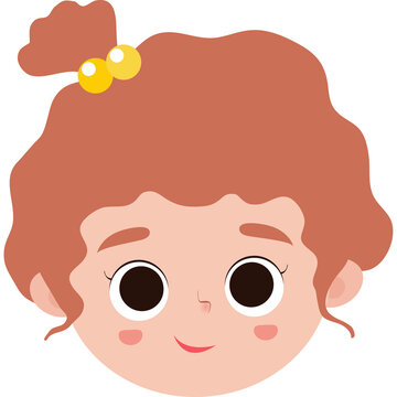 cute cartoon kid face  head element illustration