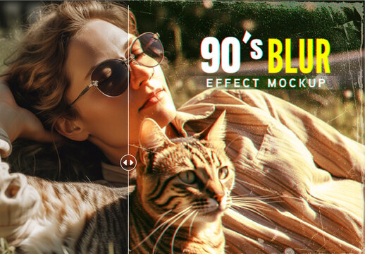 Vintage 90s Image Effect Mockup
