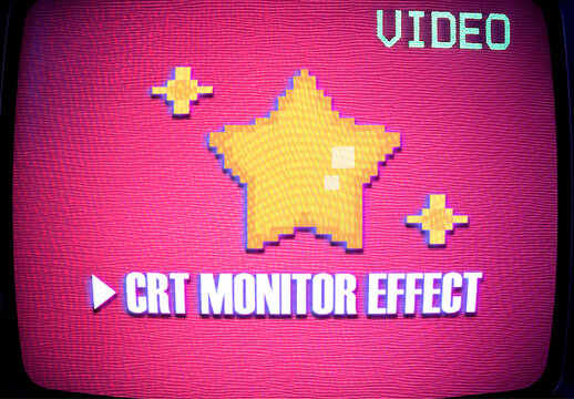 Pixelated Retro CRT Monitor Image Effect
