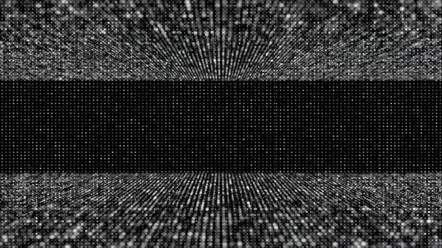 Digital Stage Projection. Black and white matrix grid floor and wall for tech presentations or abstract backgrounds. Vertical. Video. Portrait Orientation.