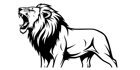 Fototapeta premium a lion roaring design silhouette vector illustration 