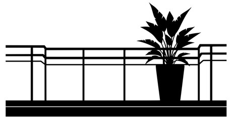 Naklejka premium balcony silhouette vector illustration 