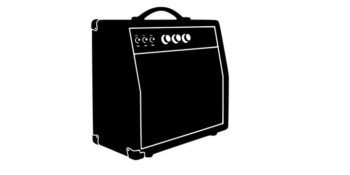 Guitar Amp Silhouette Vector Illustration
