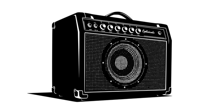 Guitar Amp Silhouette Vector Illustration
