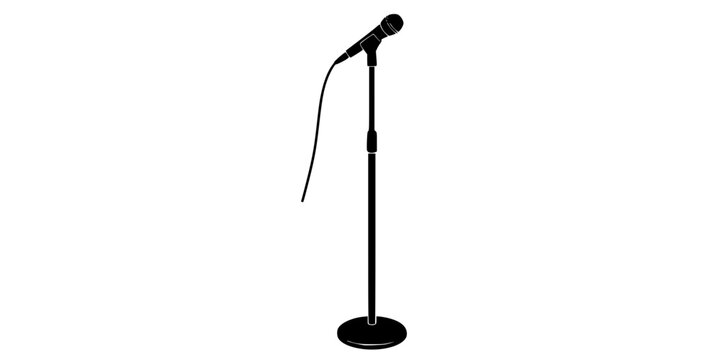 mic stand silhouette vector illustration
