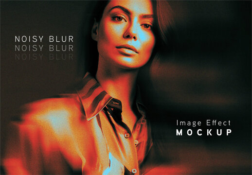 Portrait Dramatic Noise Image Effect Mockup