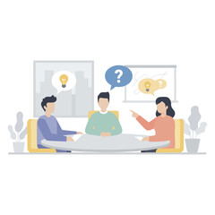 Team Brainstorming Session – Flat Vector Collaboration Illustration   © UBAID CREATIVE